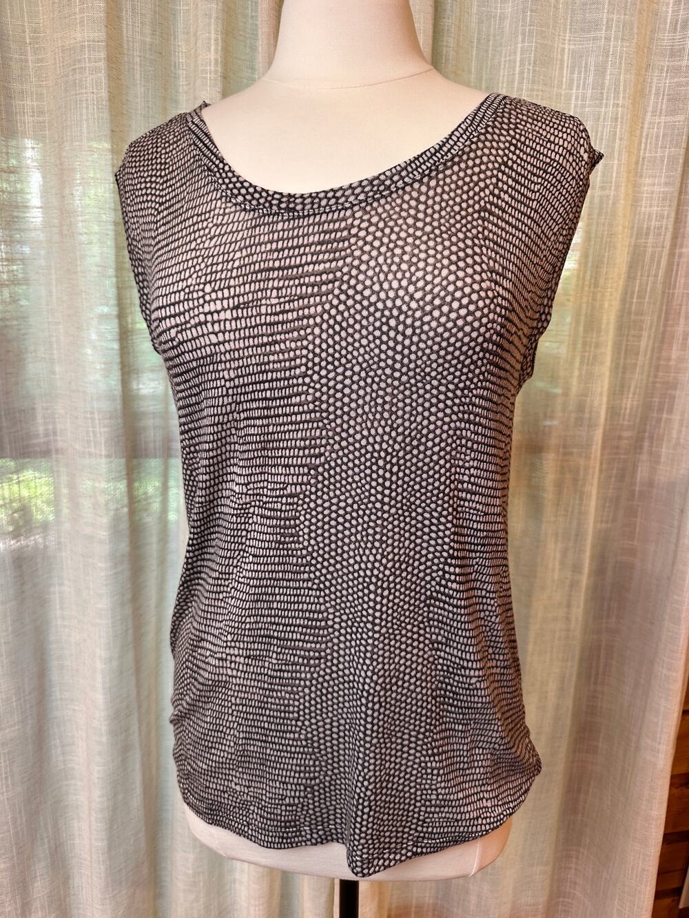 BCBGMAXAZRIA Sleeveless Abstract Print Knit Tank Top Small